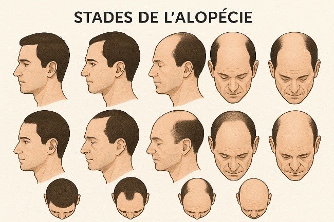 Les stades de l'alopécie